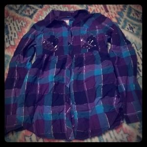 Girls' Blue and Purple Justice Flannel
